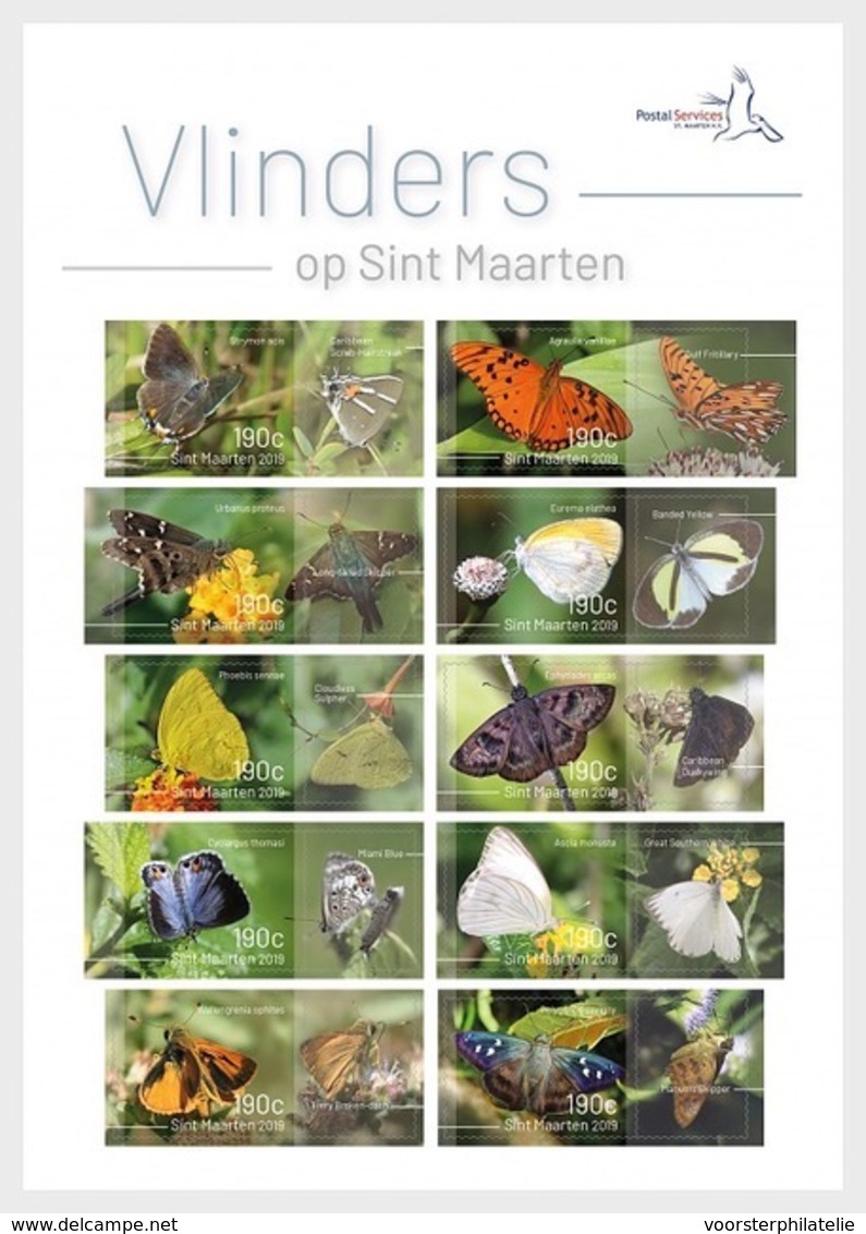 ST. MAARTEN 2019 VLINDERS BUTTERFLIES PAPILLON MNH ** VERY FINE - Curaçao, Antilles Neérlandaises, Aruba