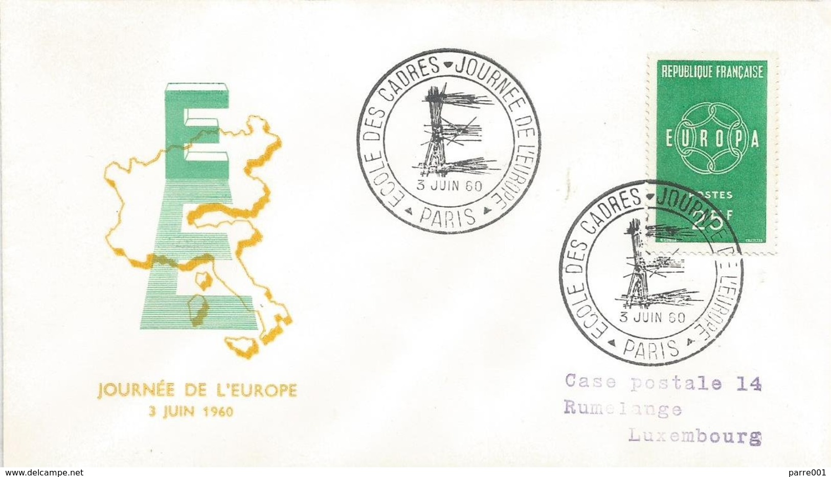 France 1960 Paris Ecole Des Cadres EUROPA CEPT Cover - 1960