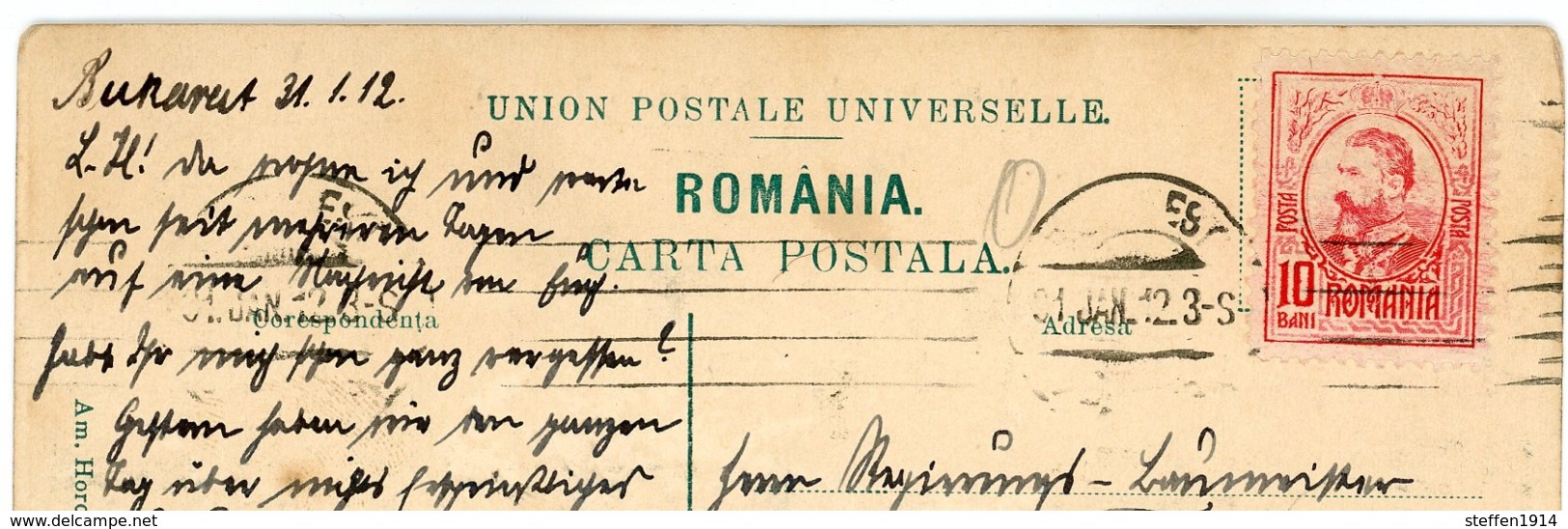 Bukarest - Bucuresti -  Calea Victoriel - Hotel Splendid - 1912-  Postcard Rumänien Romain - Romania