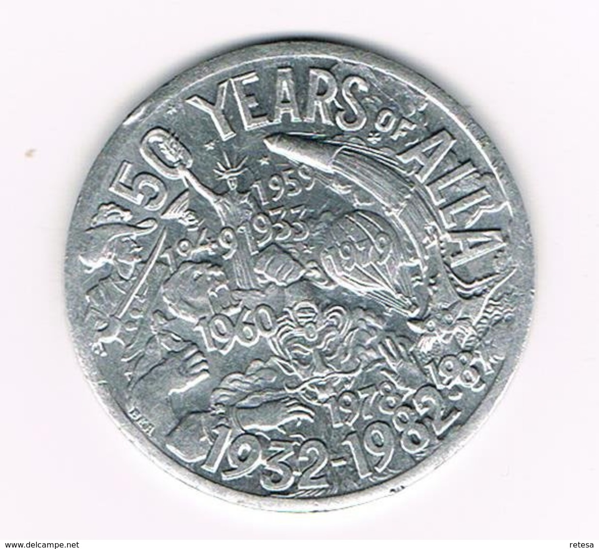 // KREWE 50 YEARS Of ALLA 1932-1982 NEW ORLEANS - MARDI GRAS - Souvenir-Medaille (elongated Coins)