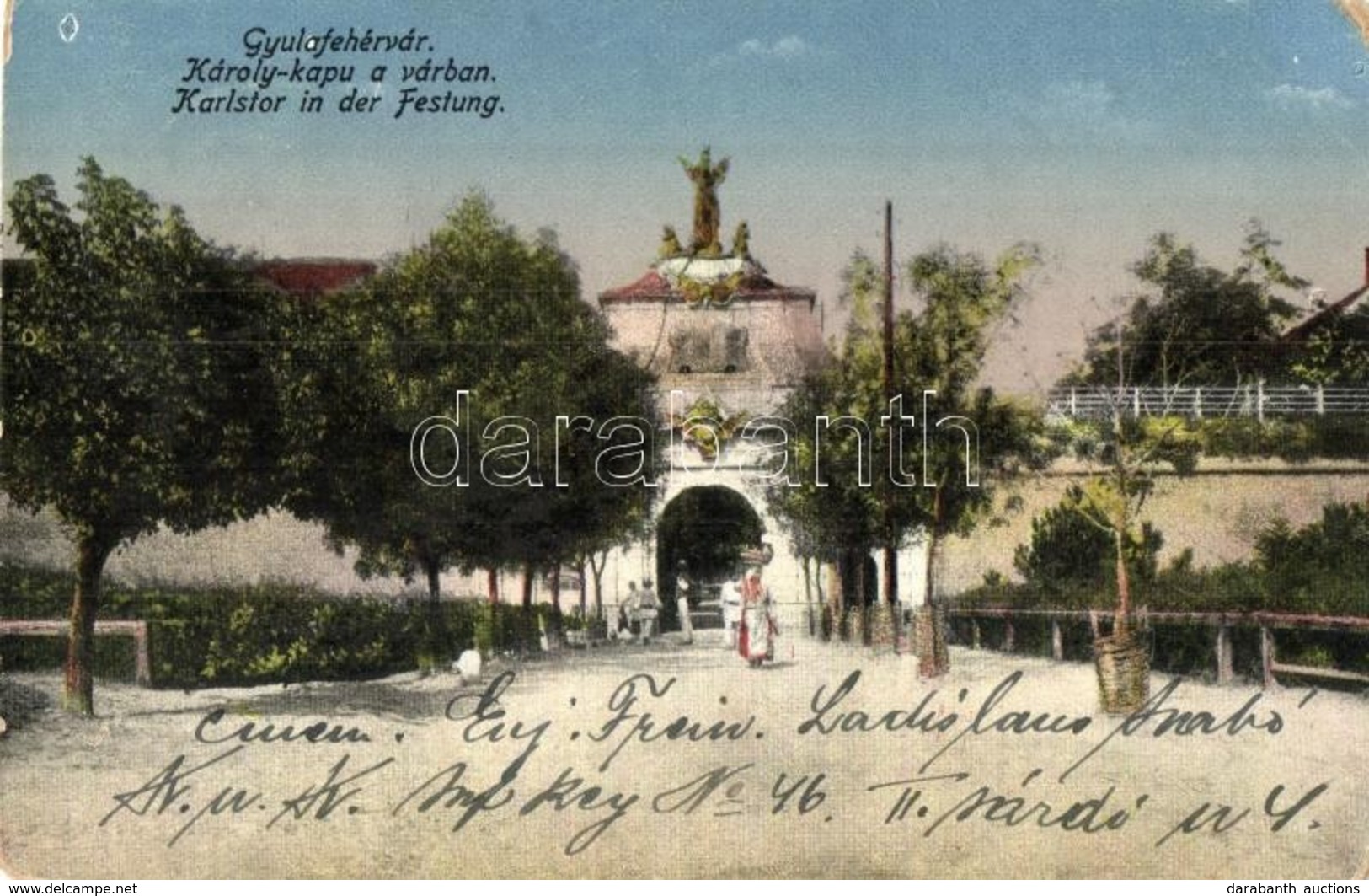 T2/T3 1918 Gyulafehérvár, Karlsburg, Alba Iulia; Károly Kapu A Várban / Castle Gate (EM) - Ohne Zuordnung