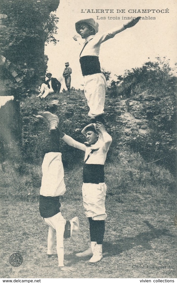 L'alerte De Champtocé (49 - Maine Et Loire) Les Trois Inséparables - Concours Gymnastique - Cliché Faguet - Autres & Non Classés