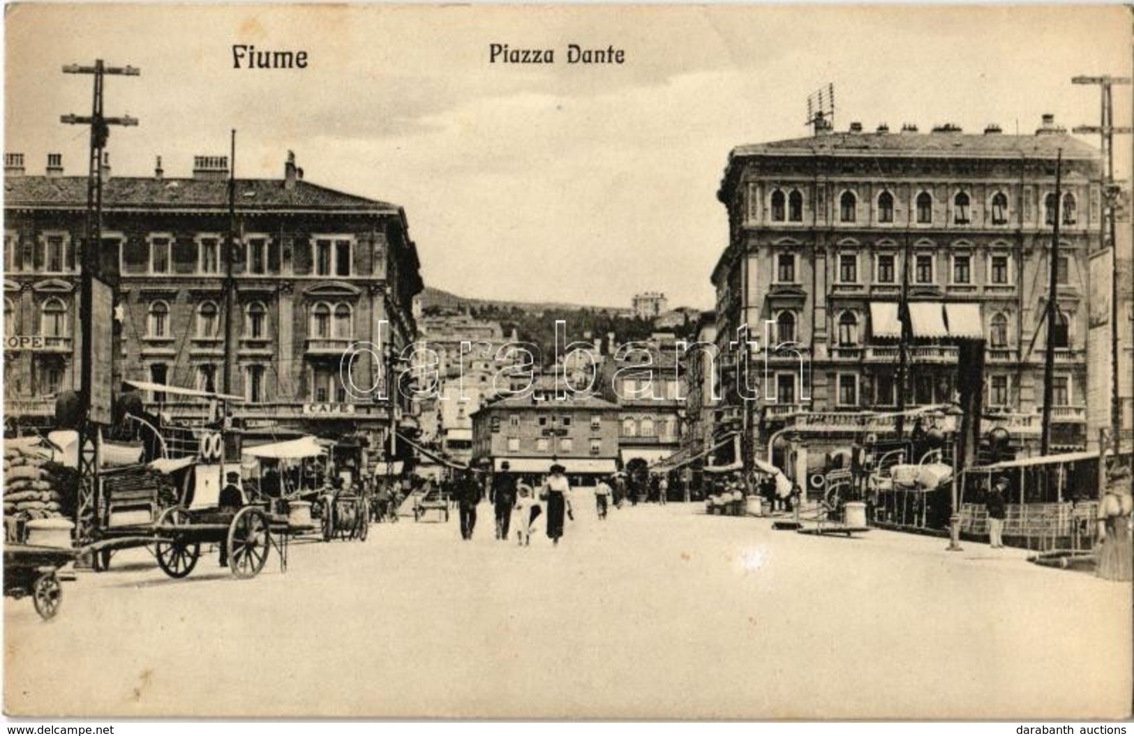 ** T2 Fiume, Rijeka; Piazza Dante / Square, Port, Café, Steamships - Sin Clasificación