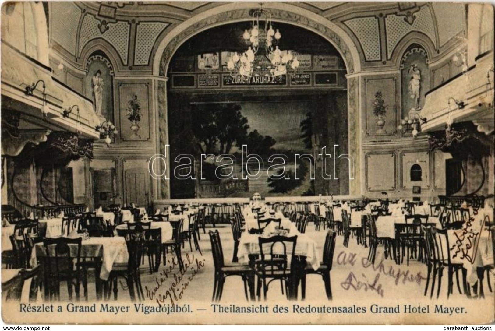 T2/T3 1906 Újvidék, Novi Sad; Redoutensaales Grand Hotel Mayer / Mayer Nagyszálloda és Vigadó, Belső / Hotel, Interior ( - Ohne Zuordnung