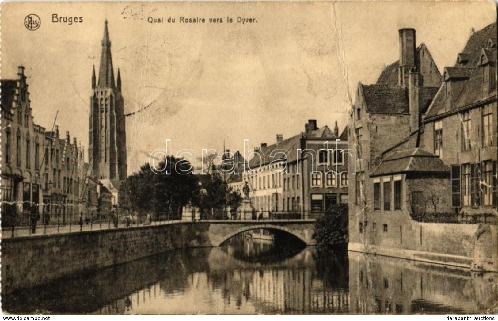 * T3/T4 1915 Bruges, Brugge; Quai Du Rosaire Vers Le Dyver / Quay, River (fa) - Ohne Zuordnung