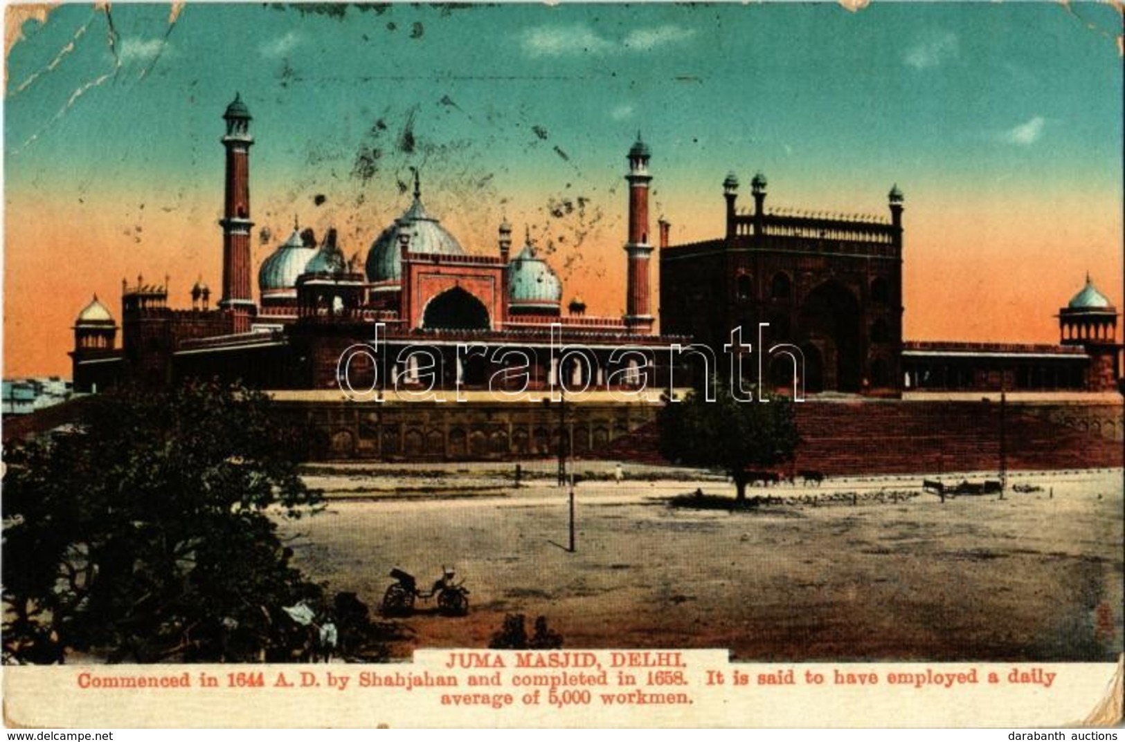 T3 1914 Delhi, Juma Masjid / Mosque, Raphael Tuck & Sons 'Excelsior' Postcard (tear) - Ohne Zuordnung