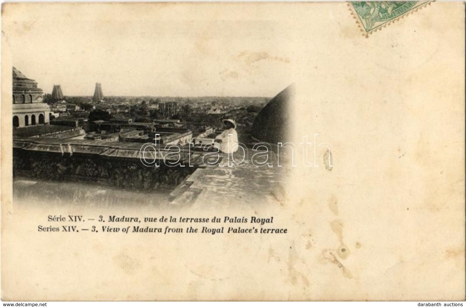 T2/T3 1906 Madurai, Madura; Vue De La Terrasse Du Palais Royal / View From The Royal Palace's Terrace (gluemark) - Ohne Zuordnung