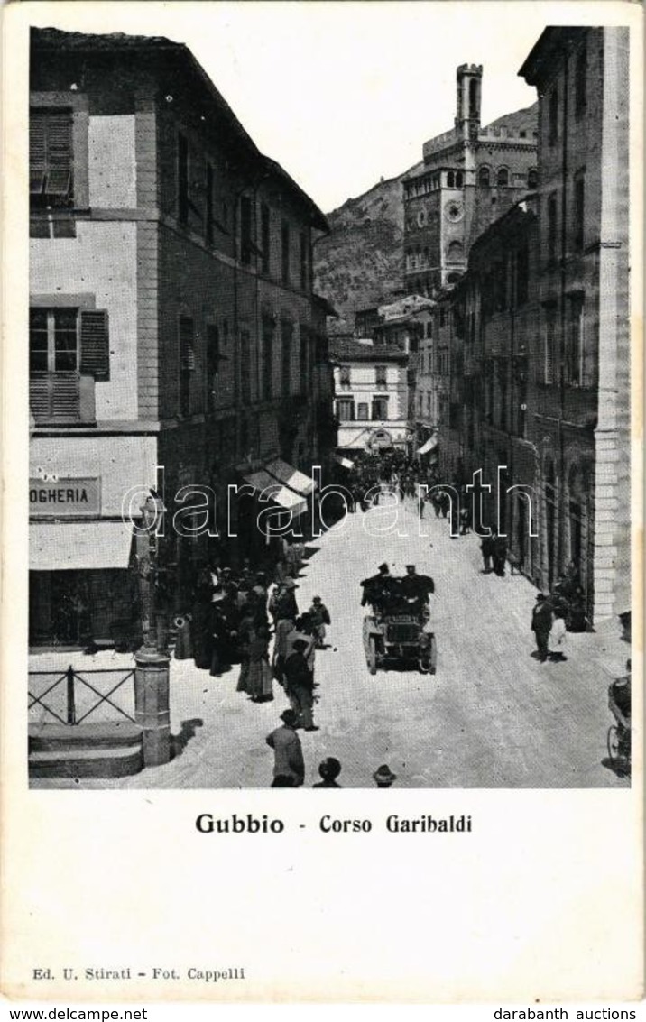 ** T2 Gubbio, Corso Garibaldi / Street View, Automobile, Palace. Ed. U. Stirati. Fot. Cappelli - Ohne Zuordnung