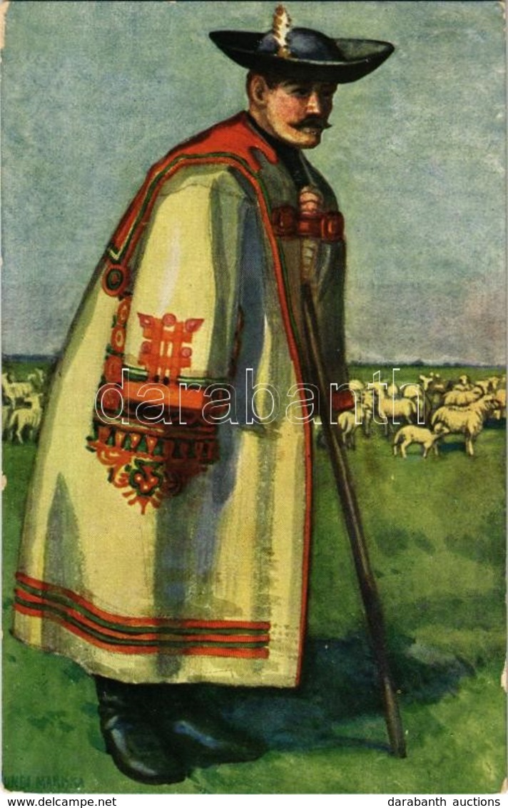 ** T2 Magyar Népviselet, Hortobágyi Juhász / Hungarian National Costume, Shepherd, Folklore S: Undi Mariska - Ohne Zuordnung