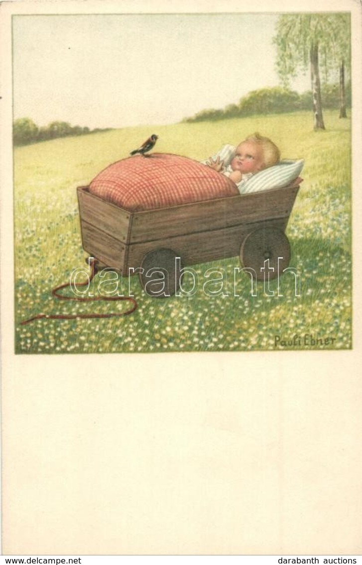 ** T2 Child In Baby Carriage In The Garden; A. R. Nr. 1356. S: Pauli Ebner - Ohne Zuordnung