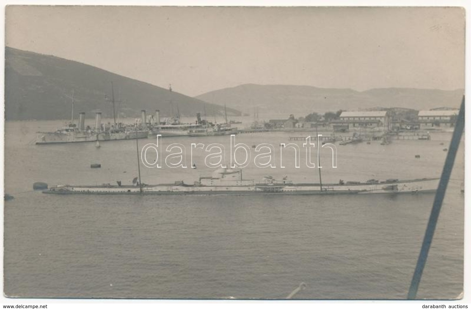 * T2 Osztrák-magyar Hadihajók Egy Hadikikötőben / WWI Austro-Hungarian Navy K.u.K. Kriegsmarine Warships At A Naval Base - Ohne Zuordnung