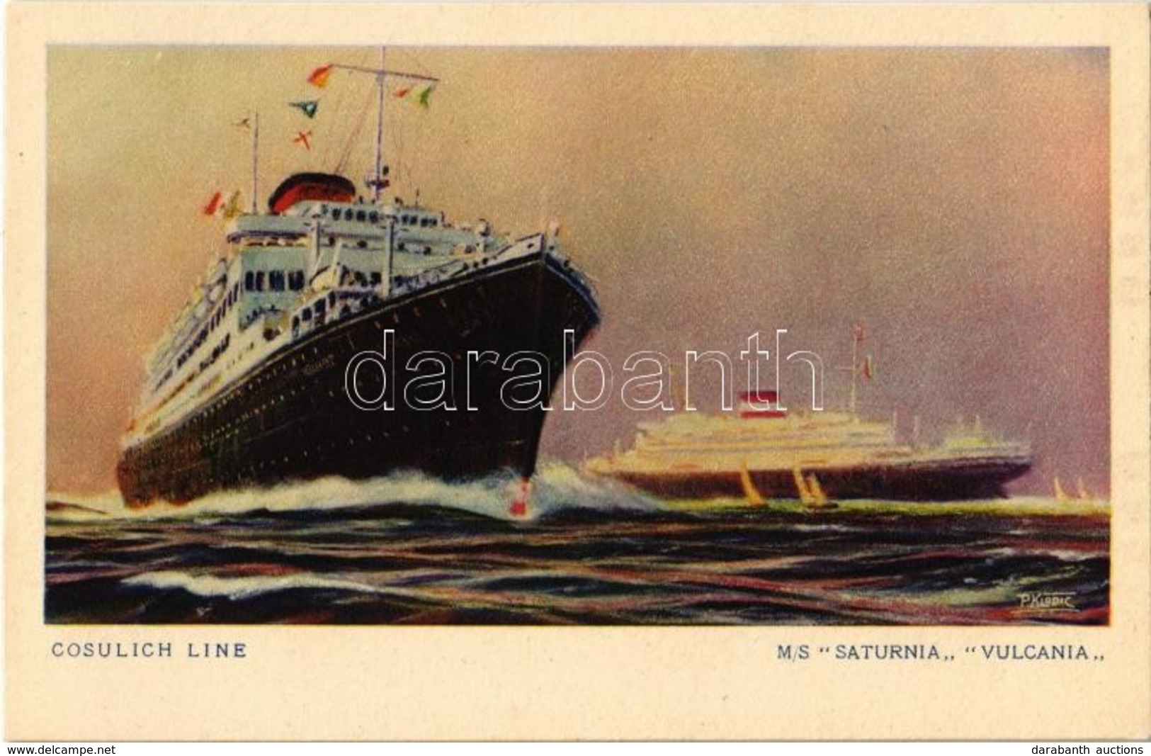 ** 3 Db Régi Hajó Motívumlap / 3 Pre-1945 Ship Motive Cards (Cosulich Line, Europe-Egypt Line) - Ohne Zuordnung