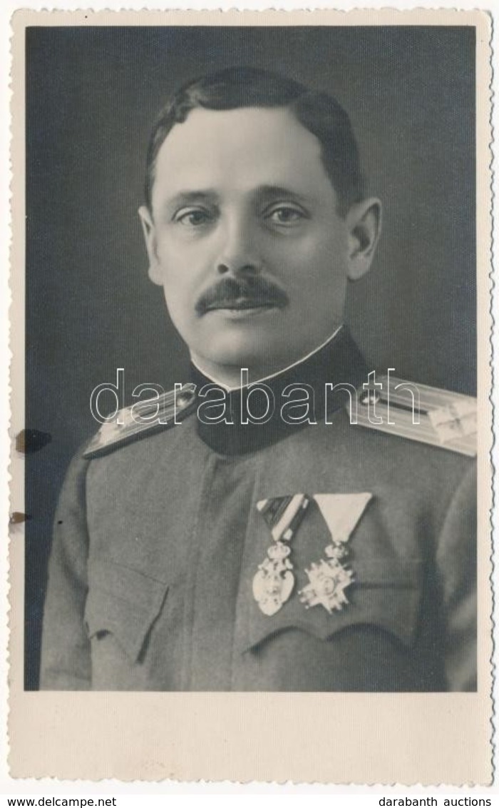 * T2 1934 Eszék, Osijek, Esseg; Schram Ferdinanán Katona Kitüntetésekkel / Hungarian Soldier With Medals. Photo - Ohne Zuordnung