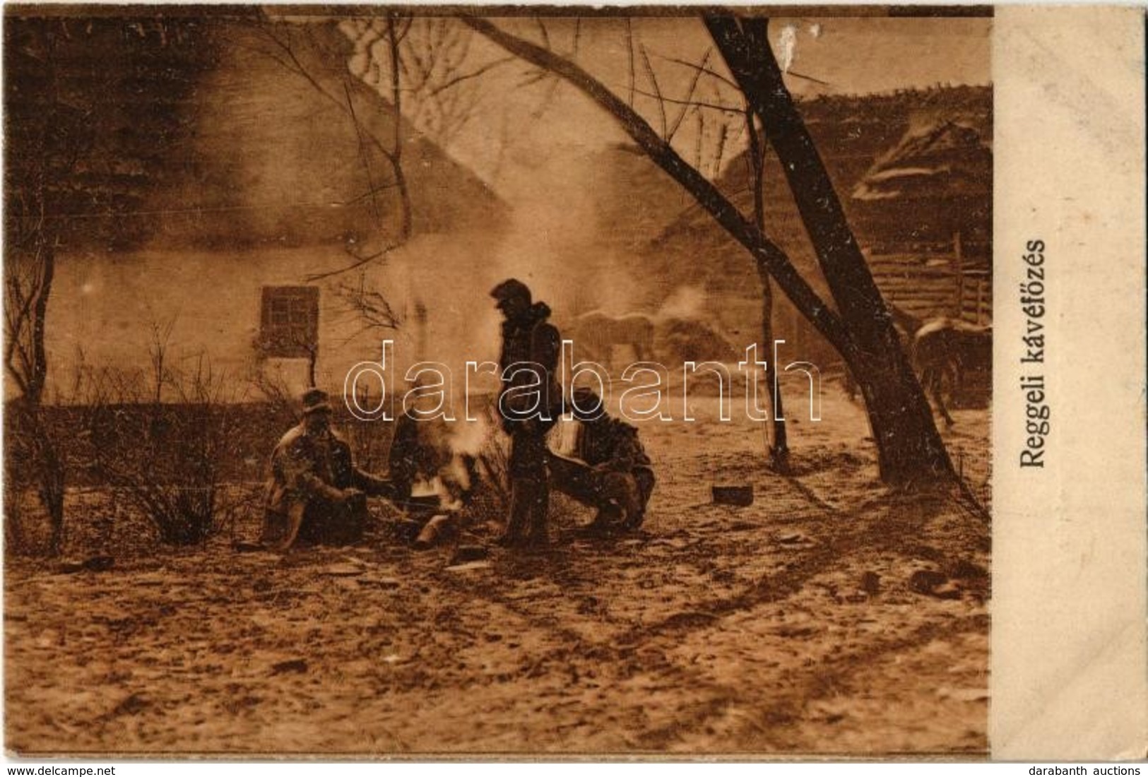 ** T2 Reggeli Kávéfőzés / WWI Austro-Hungarian K.u.K. Military, Soldiers Brewing Coffee In The Morning - Ohne Zuordnung