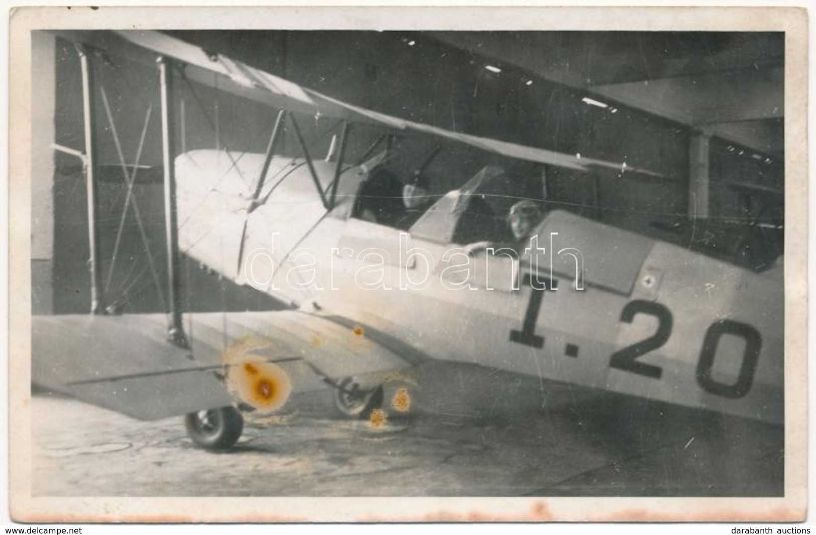 * T3 Csetényi Karcsi Ludovikás Korában Repülőgépben / Hungarian Military Cadet In Aircraft. Photo (fl) - Ohne Zuordnung