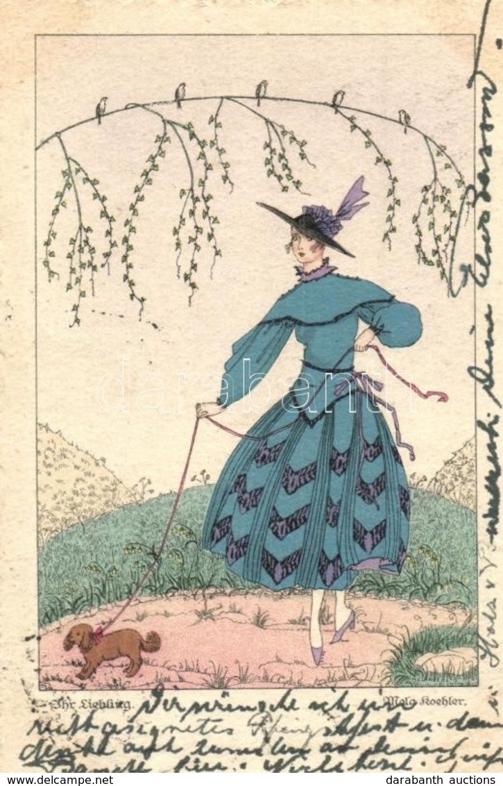 T2/T3 Ihr Liebling / Lady With Dog. Wenau-Bütten-Brabant No. 1511. S: Mela Koehler - Ohne Zuordnung