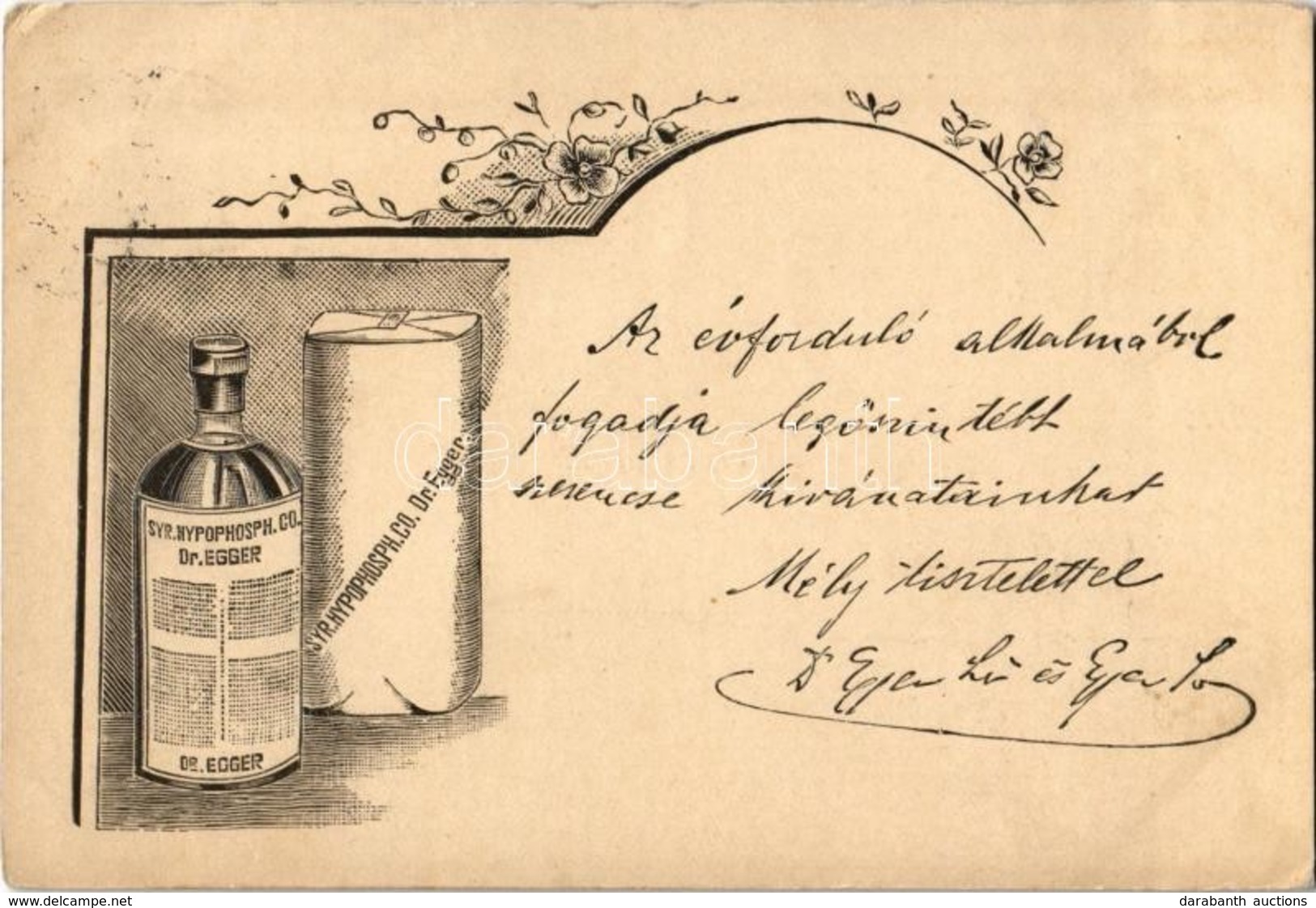 T2/T3 ~1900 Syr. Hypophosphit. Co. / Dr. Egger Leó és Egger Izidor Gyógyszerészek Köhögés Elleni Szirupjának Reklámja. D - Ohne Zuordnung