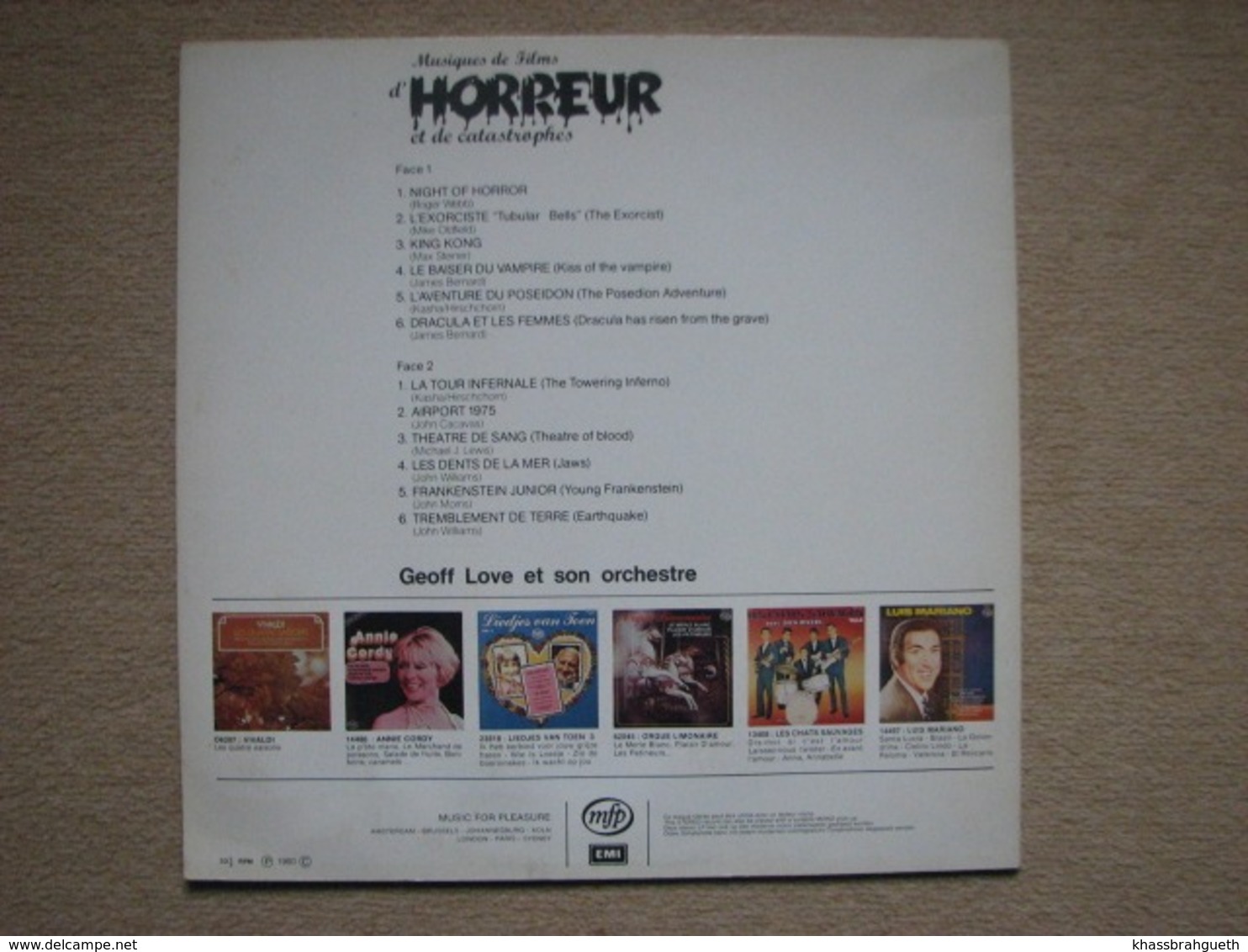 GEOFF LOVE - HORROR MOVIE THEMES - (EMI) (LP) - Musique De Films