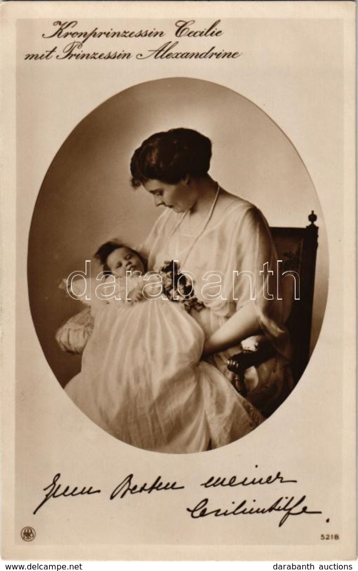 * T1/T2 Kronprinzessin Cecilie Mit Prinzessin Alexandrine / Princess Cecilie Zu Mecklenburg With Her Daughter - Sin Clasificación