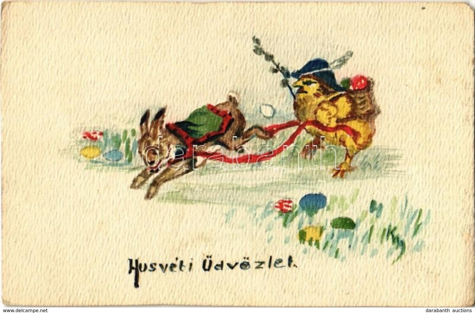 ** T3 Húsvéti Üdvözlet! Kézzel Festett / Hand-painted Easter Greeting Art Postcard (EM) - Sin Clasificación