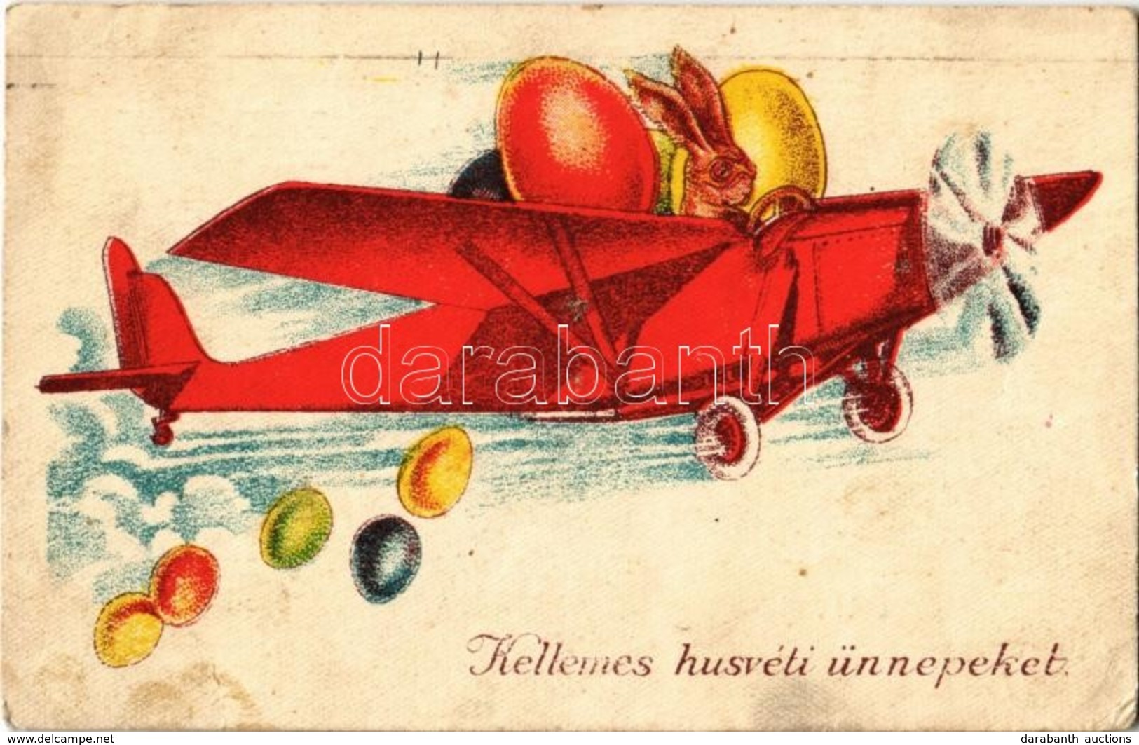 * T3 1940 Kellemes Húsvéti Ünnepeket! / Easter Greeting With Rabbit In Aircraft  (Rb) - Sin Clasificación
