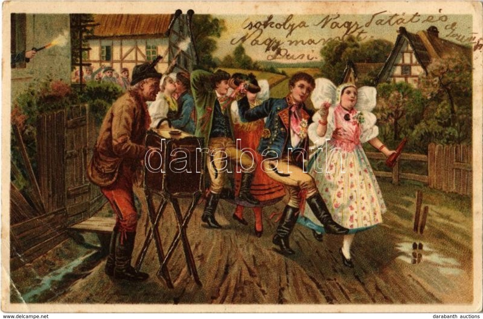 * T3 People Celebrating On The Streets. Böhmische Volkslieder No. 6. Emb. Litho (EB) - Ohne Zuordnung