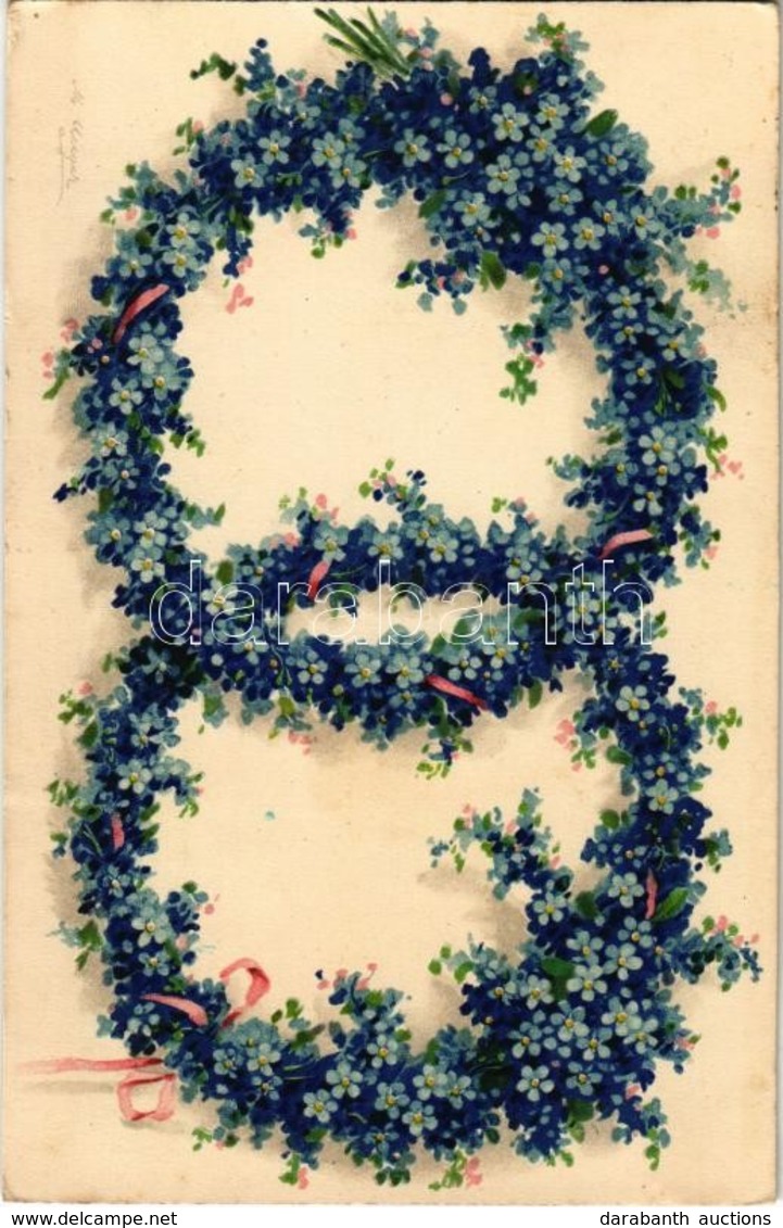 T2 Virágos üdvözlőlap / Floral Greeting Card, Litho S: M. Unger - Ohne Zuordnung
