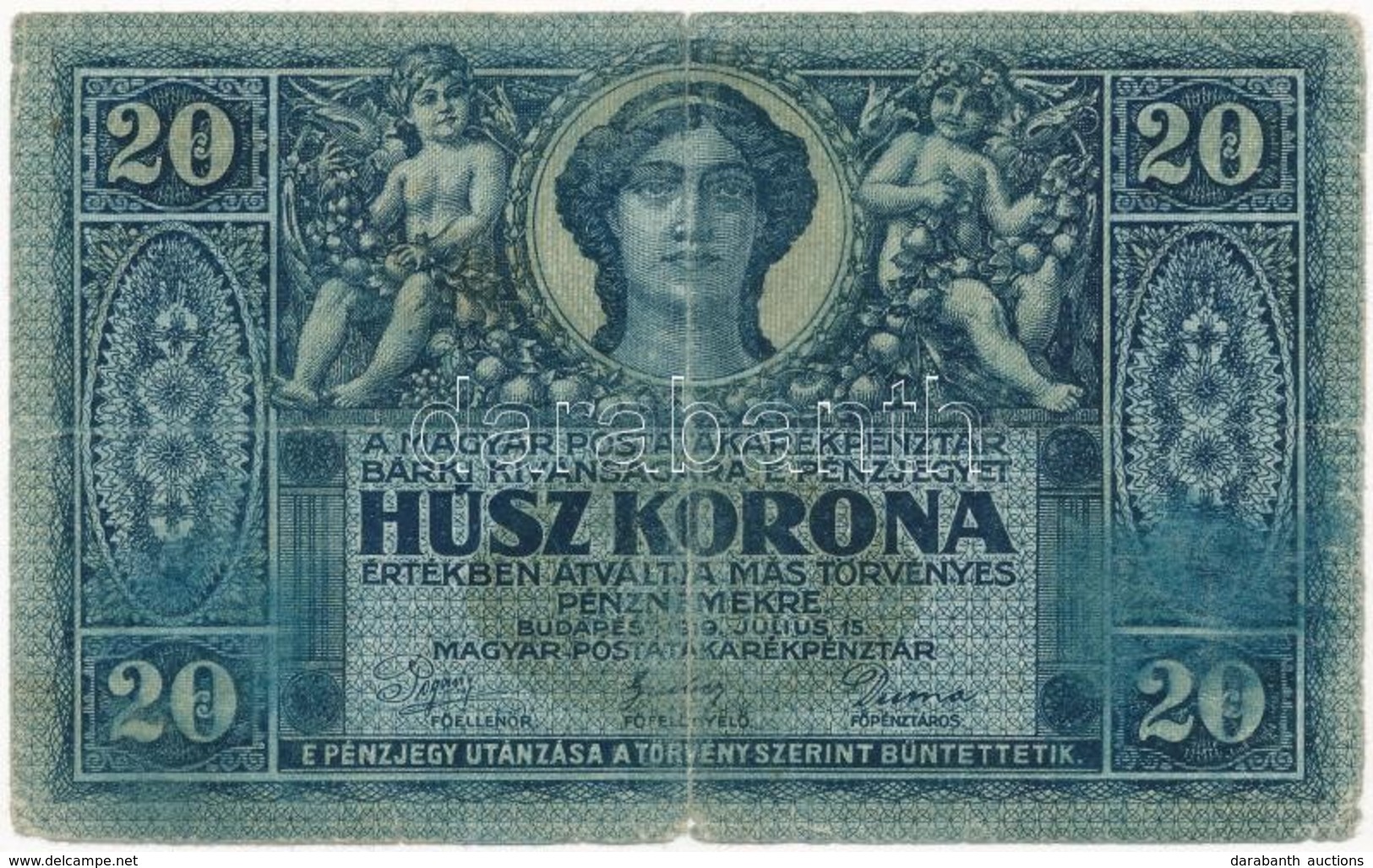 1919. 20K T:III- 
Hungary 1919. 20 Korona C:VG 
Adamo K19 - Ohne Zuordnung