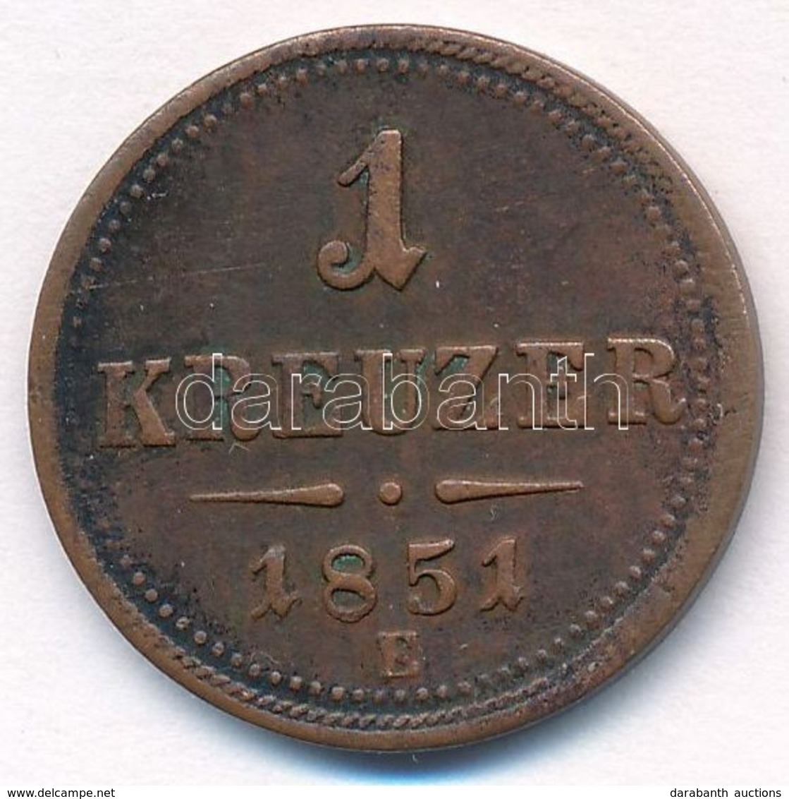 1851E 1kr Cu T:2- Patina - Ohne Zuordnung