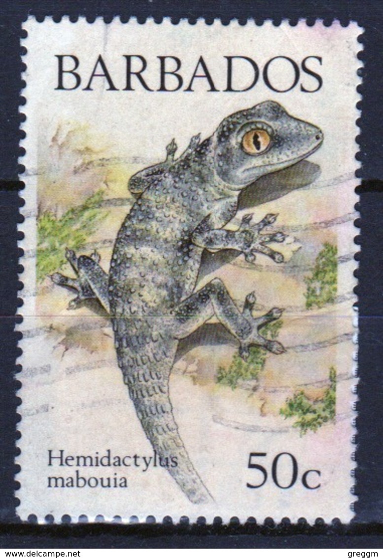 Barbados Single 50c Stamp From The 1988 Lizards Of Barbados Series. - Barbados (1966-...)