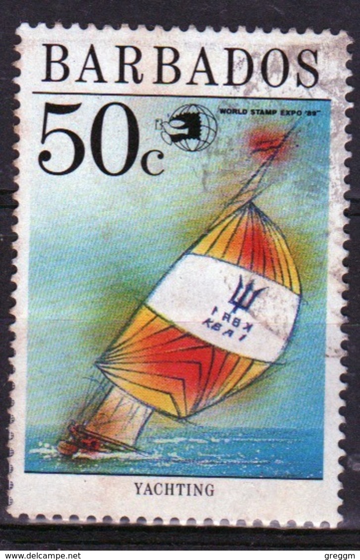 Barbados Single 50c Stamp From The 1989 World Stamp Expo Series. - Barbados (1966-...)