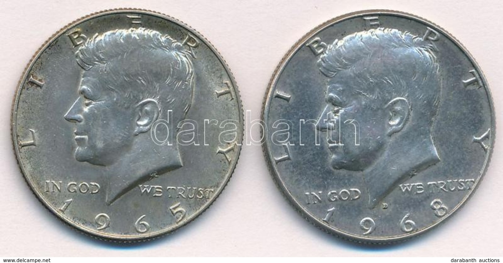 Amerikai Egyesült Államok 1965-1968D 1/2$ Ag 'Kennedy' (2x) T:1-,2 
USA 1965-1968D 1/2 Dollar Ag 'Kennedy' (2x) C:AU,XF - Ohne Zuordnung