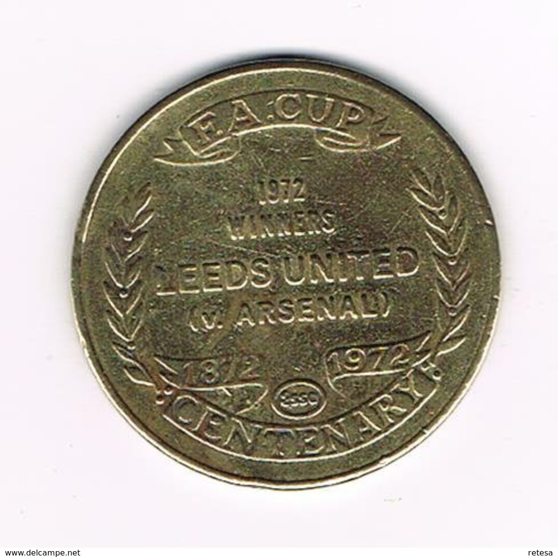 // ESSO TOKEN F.A. CUP 1972 WINNERS LEEDS UNITED ( V. ARSENAL ) CENTENARY 1872 / 1972 - Pièces écrasées (Elongated Coins)