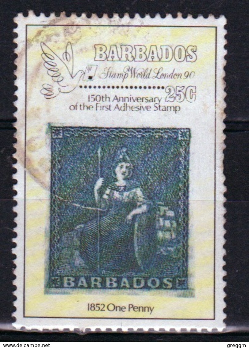 Barbados Single 25c Stamp From The 1990 150th Anniversary Of The Penny Black Series. - Barbados (1966-...)