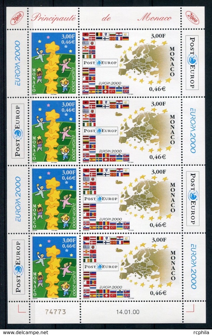 RC 13897 EUROPA 2000 MONACO BLOC FEUILLET NEUF ** MNH - 2000