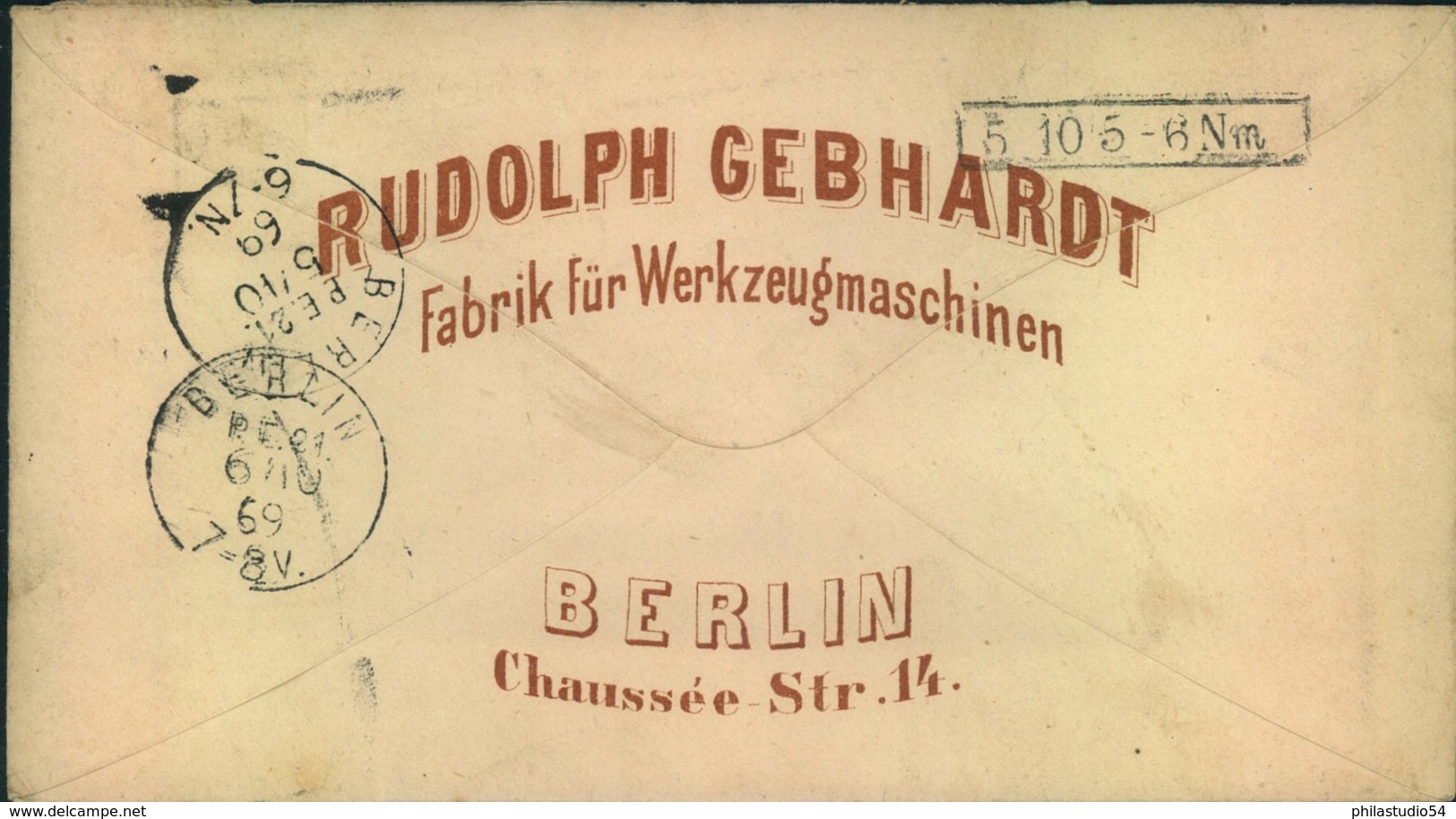 1869,Ortsbrief Mit 2-mal 1/2 Gr. Ab "BERLIN. POST-EXP. 4 STETTIN. BAHNH.. Tolle Werbung - Lettres & Documents