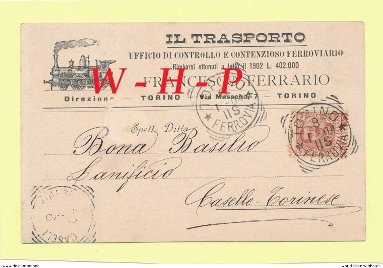 CPA - TORINO - Carte Commerciale  IL TRANSPORTO  FRANCESCO FERRARIO - Trasporti