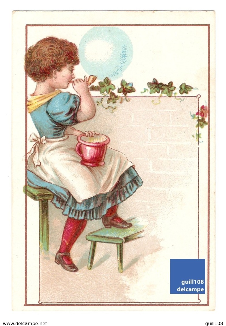 Chromo Chocolat Du Marquisat Enfant Jeu Bulle De Savon Landsberg French Victorian Trade Card Soap Bubble A15-109 - Sonstige & Ohne Zuordnung