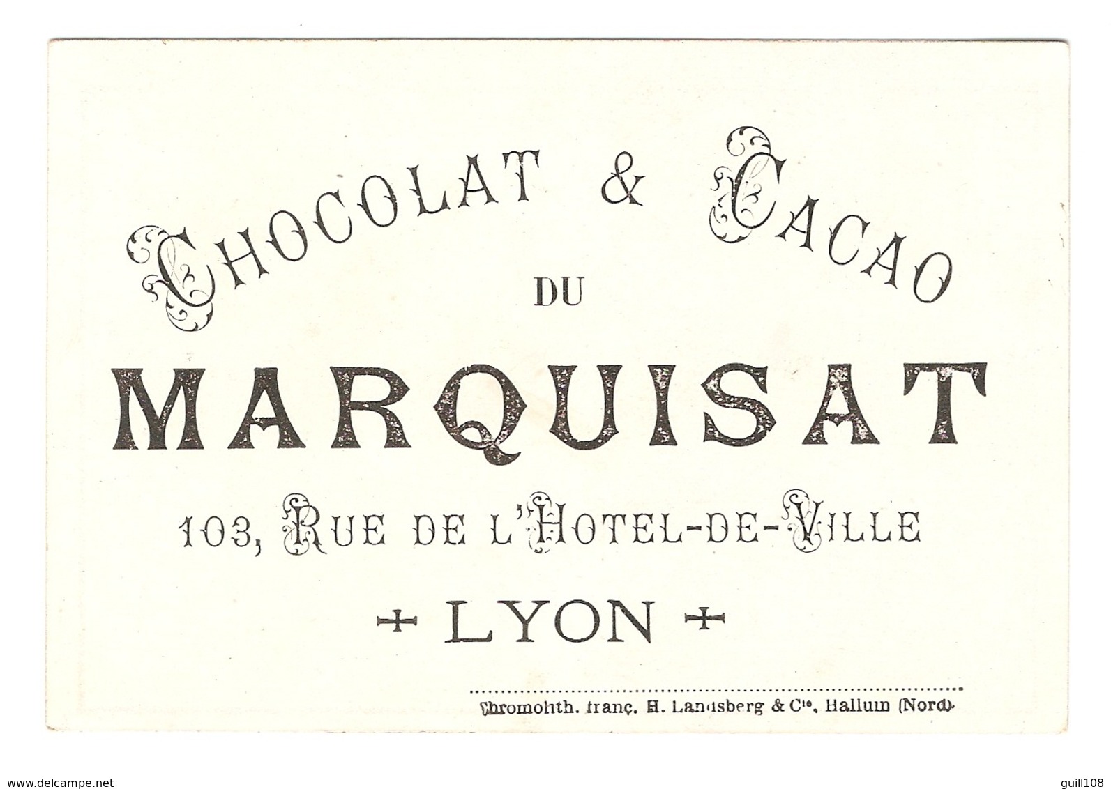 Chromo Chocolat Du Marquisat Enfant Jeu Bulle De Savon Landsberg French Victorian Trade Card Soap Bubble A15-109 - Sonstige & Ohne Zuordnung