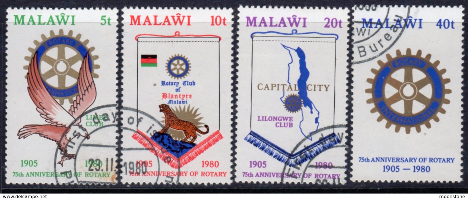 Malawi 1980 75th Anniversary Of Rotary Set Of 4, Used, SG 615/8 (BA2) - Malawi (1964-...)