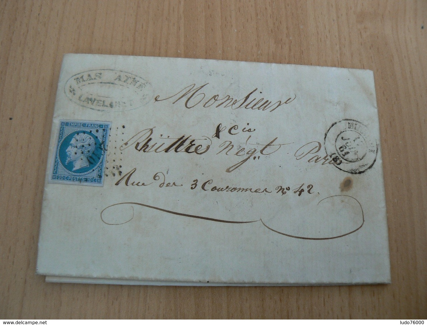 CP 107 / NAPOLEON N° 14 SUR LETTRE - 1853-1860 Napoléon III