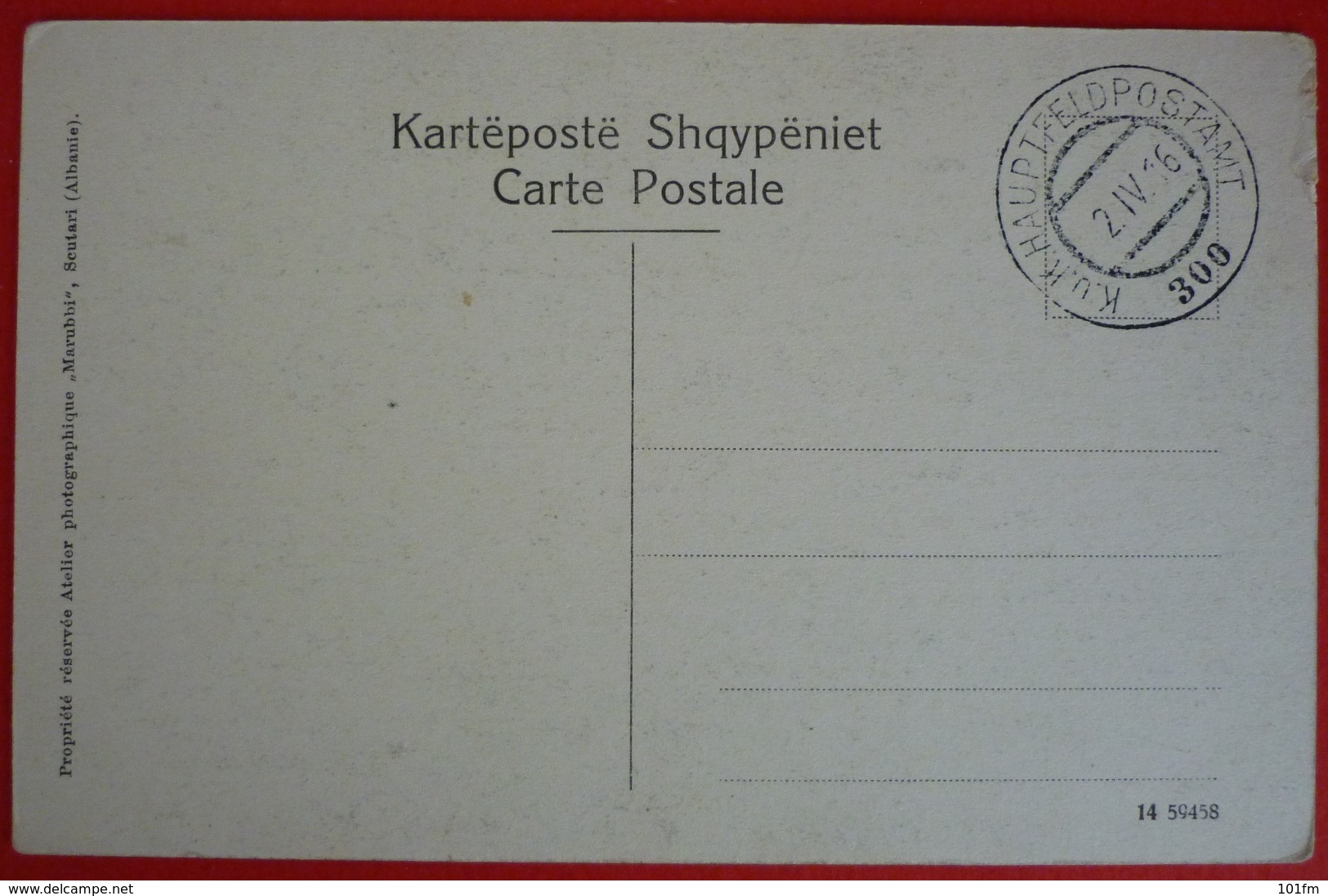 ALBANIA , KUJTIM PREI MALEVE T`SHQYPENIIS , K.U.K. FELDPOST 300 - Albania