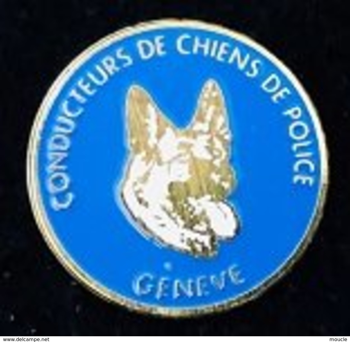 CHIEN - DOG - HUND - BERGER ALLEMAND - CONDUCTEURS DE CHIENS DE POLICE - GENEVE - FOND BLEU -     (22) - Policia
