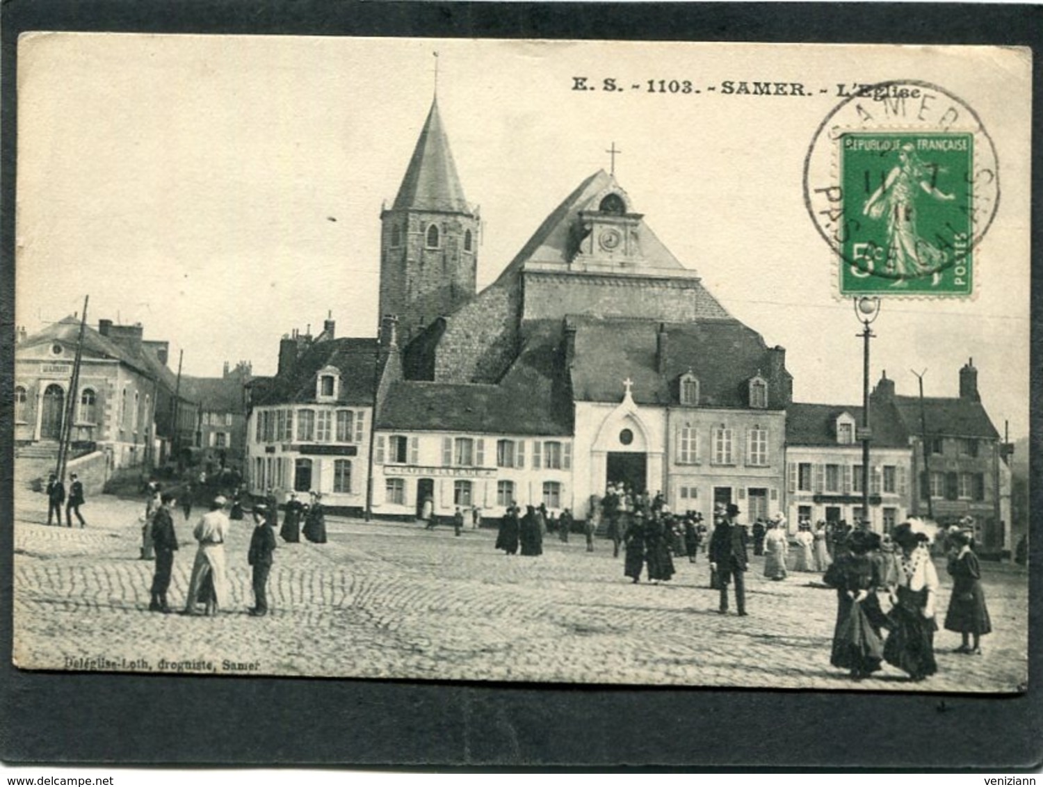 CPA - SAMER - Place De L'Eglise - Sortie De Messe, Très Animé - Samer