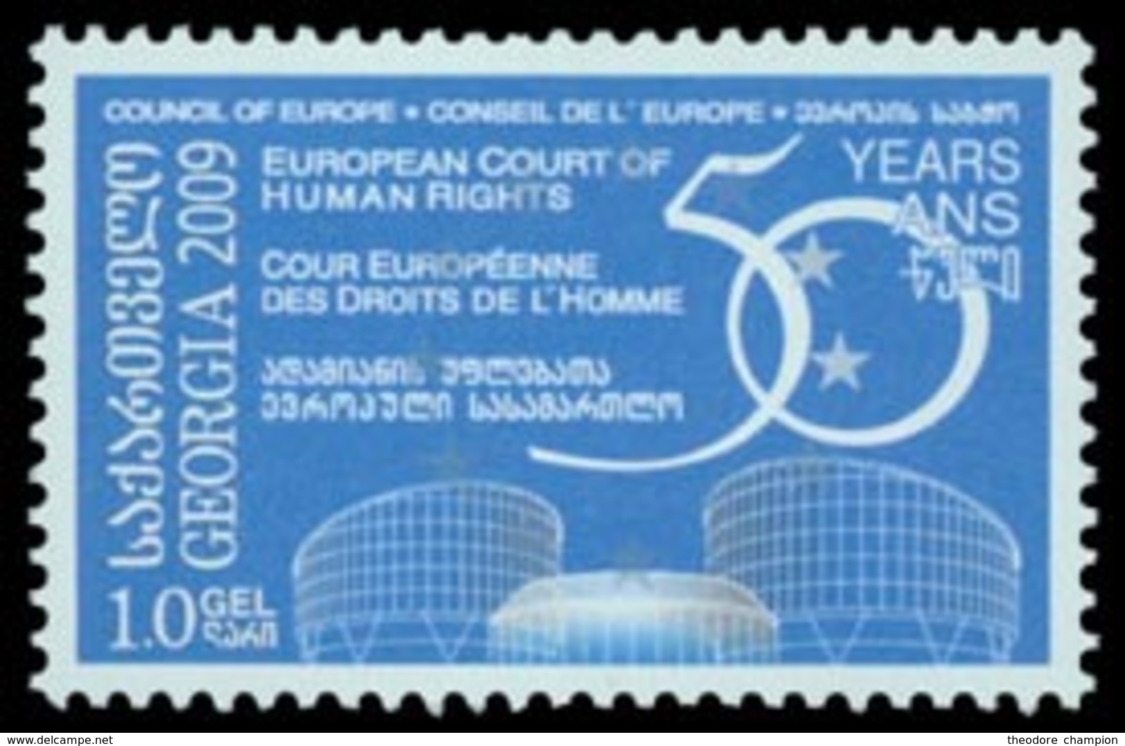 GEORGIE 50è An. Cour Européenne DDH 2009 1v Neuf ** MNH - Géorgie