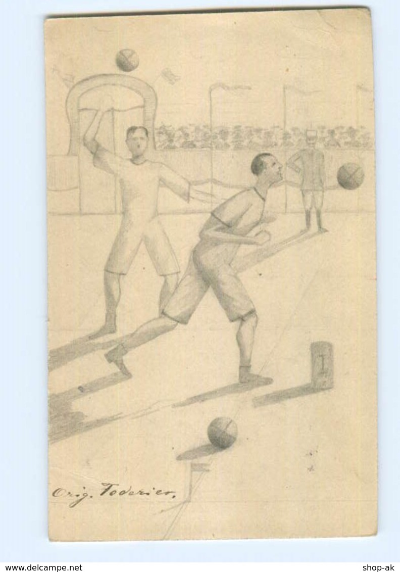 Y13688/ Handgemalte AK Ballsport  Italien Ganzsache 1910 - Sonstige & Ohne Zuordnung