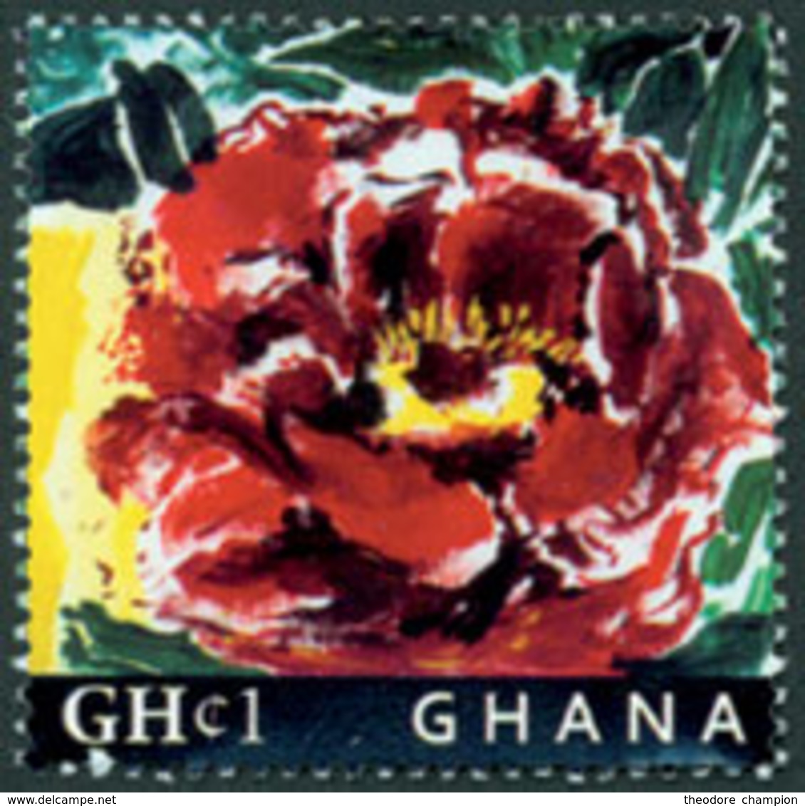 GHANA Pivoine 1v Neuf ** MNH - Ghana (1957-...)