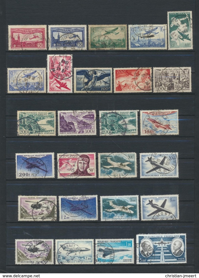 FRANCE AIR MAIL Poste Aérienne  Lot De 26 Timbres Oblitérés - 1927-1959 Oblitérés