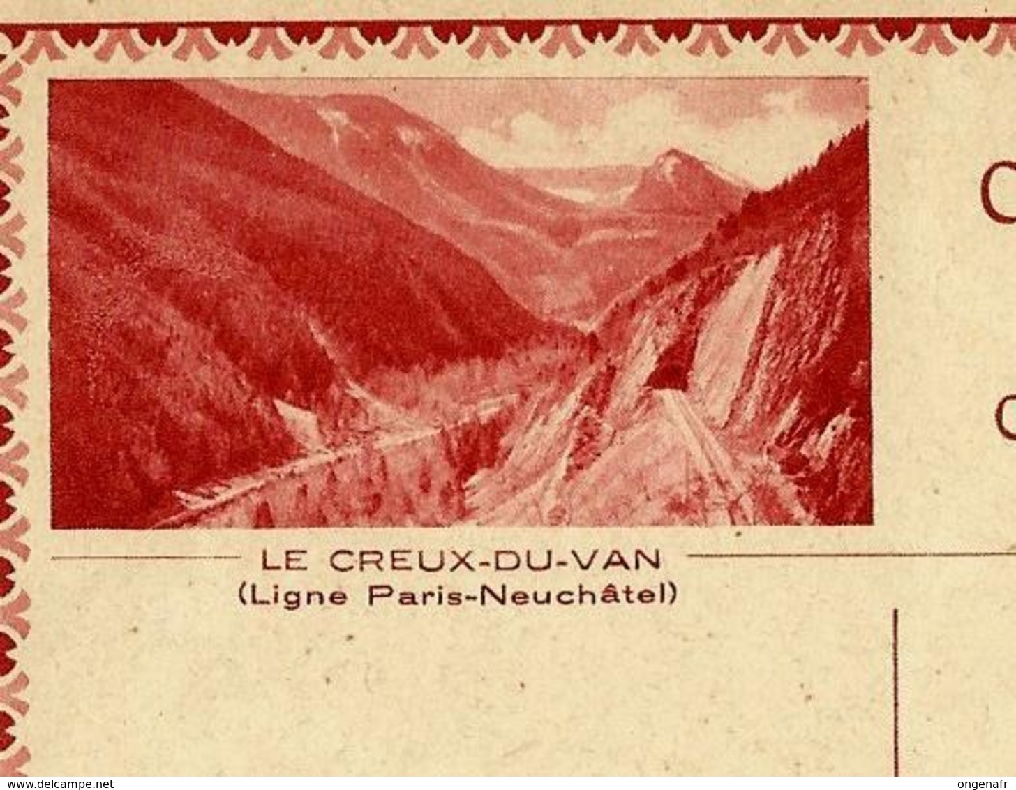 Carte Illustrée Neuve N° 123 - 013  LE CREUX - DU - VAN  (Ligne Paris- Neuchâtel) Chemins De Fer(Zumstein 2009) - Stamped Stationery