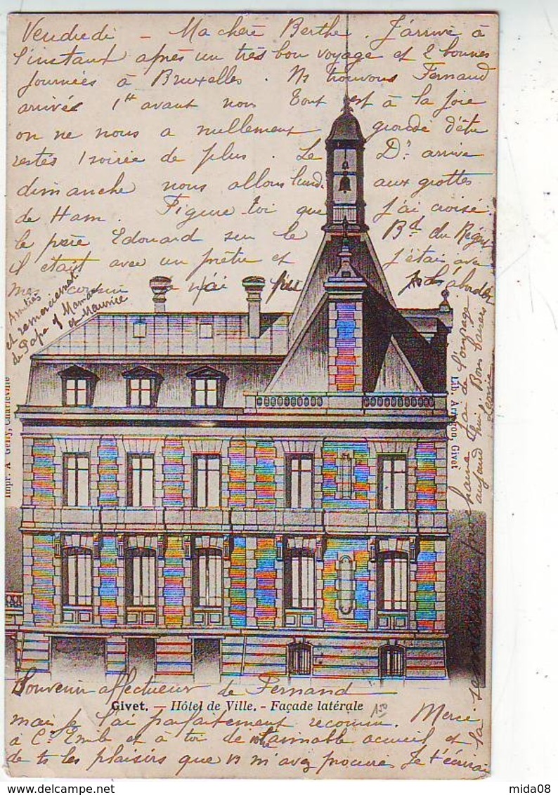 08. GIVET . HOTEL DE VILLE . FACADE LATERALE . Editeur A. GELLY - Givet